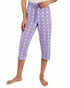Muk Luks Printed Capri Pajama Pant Purple Size Medium